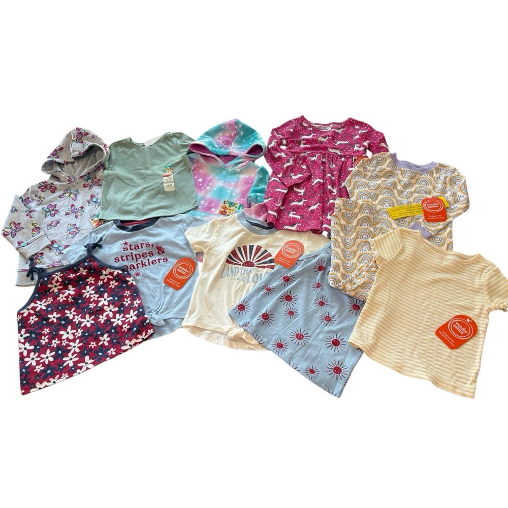 Girls 2T NWT 11-Piece Clothing Lot Mix Bundle Leggings, Pajamas, Hoodies, Shirts